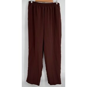 Graver Studio Brown Elastic Waist Straight Leg Pants Plus Sz 1X Made in USA
